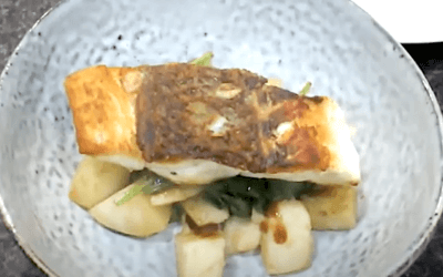 Crispy Skinned Snapper with Warm Potato & Spinach Salad