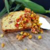 Sweetcorn and Bacon Bread with Succotash & Sour Cream
