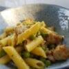 Italian Sausage & Pea Pasta with Parmesan, Olive Oil and Garlic