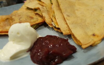 Chicken, Feta and Spinach Quesadilla