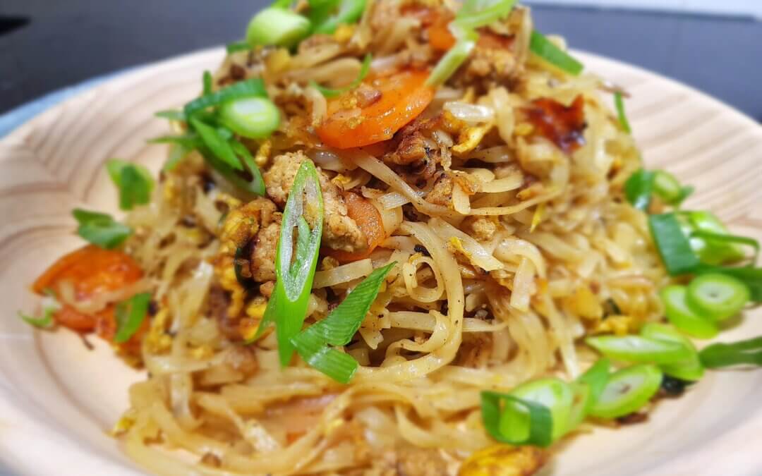 Fried Rice Noodles with Pork, Ghost Pepper & Mirin
