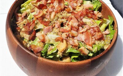 Caesar Salad with Bacon, Seed, Nut & Panko Crumble