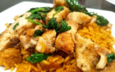 Mexican Spiced Chicken, Spinach and Rice