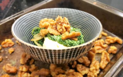Whipped Feta, Spinach and Roasted Walnut Dip (V)